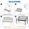 Black Garden Bench Steel Cast Iron Outdoor Patio 4-5 Person Seating